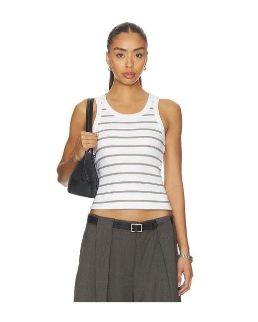 Vince White Stripe Scoop Neck Tank