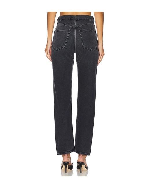 Agolde Blue 90's Pinch Waist High Rise Straight Jeans