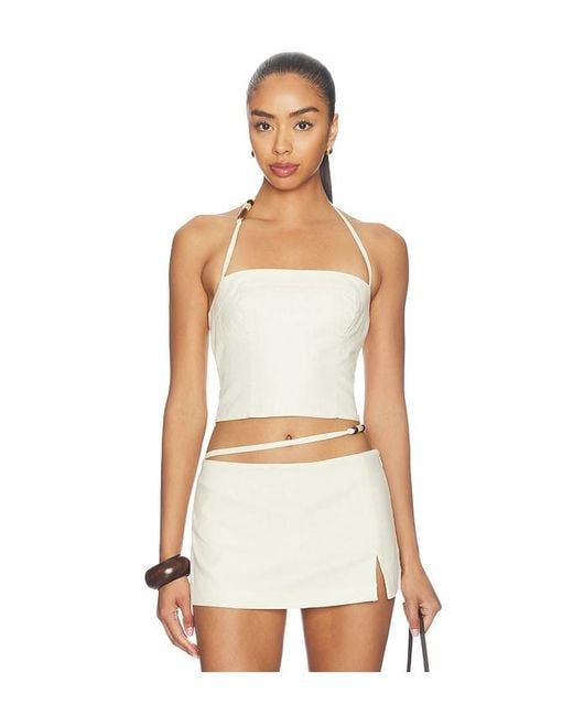 L'academie White 'Academie Kora Linen Top