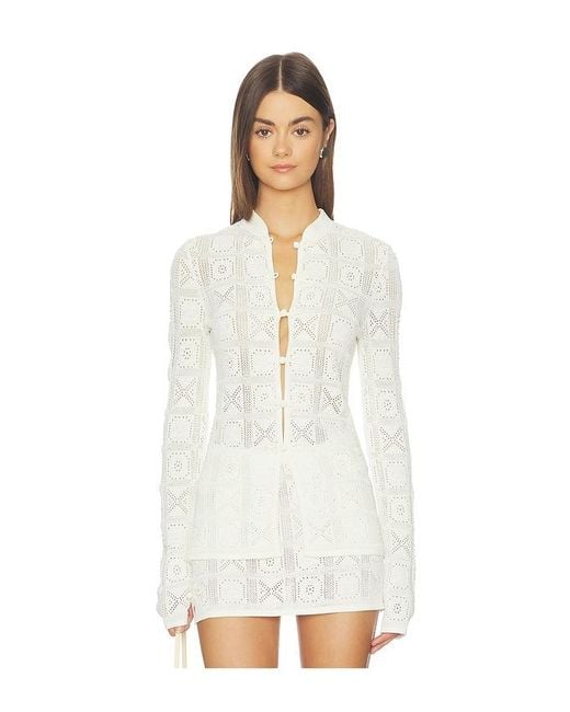 Stone Cold Fox White X Revolve Adari Pointelle Cardigan