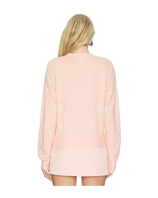 Bobi Pink Crewneck Boxy Sweater
