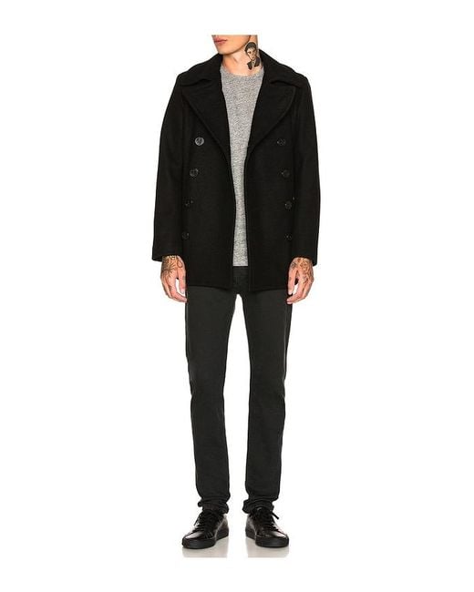 Schott Nyc Blue Slim Fit Peacoat for men