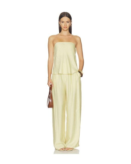 MOTHER OF ALL Natural Sana Strapless Linen Top
