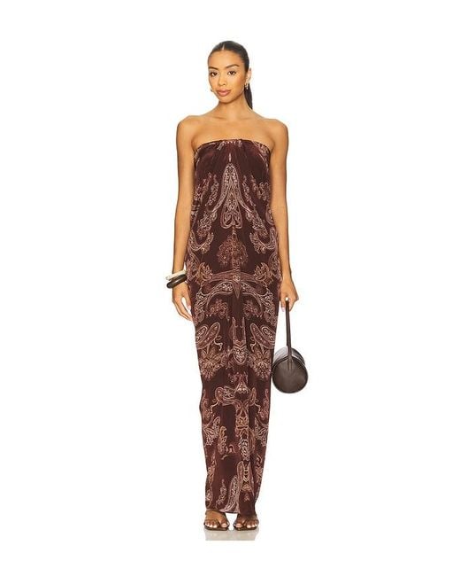 Rococo Sand Multicolor Off Shoulder Maxi Dress