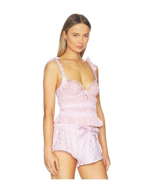 For Love & Lemons White Slotted Hearts Bustier