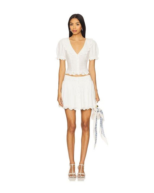 MAJORELLE White Bernadetta Mini Skirt