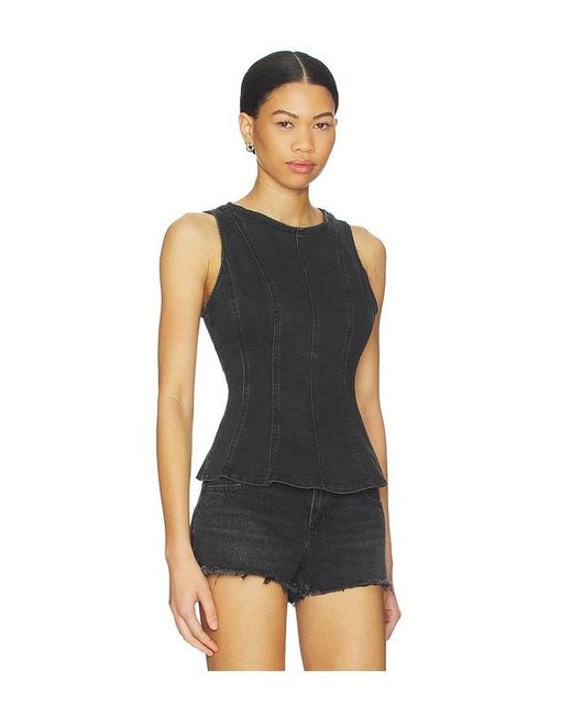 Levi's Black Leighton Peplum Top