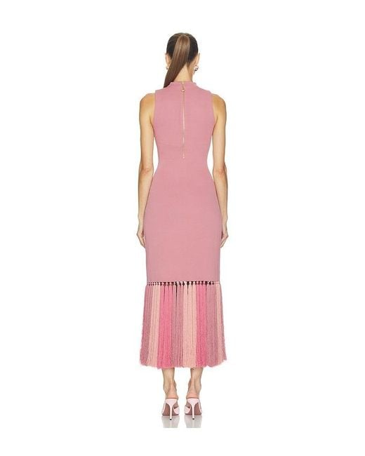 Aje. Pink Midikleid, Pompon-Detail Sofyr