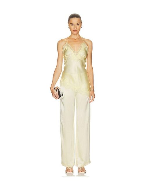 Bardot White Devin Mid Rise Satin Pant