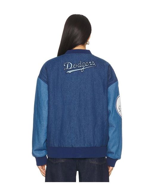 Terez Blue X Revolve Dodgers Denim Logo Bomber