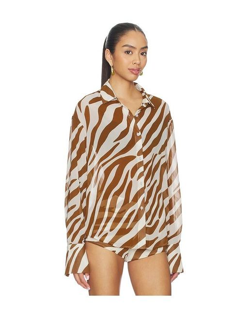 superdown Natural Emah Button Down Top