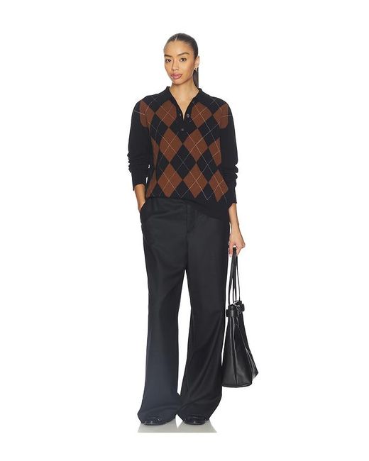 Rohe Black Compact Knitted Check Polo