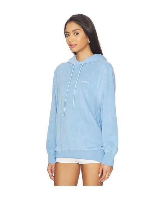 Hunza G Blue Towelling Embroidered Hoodie