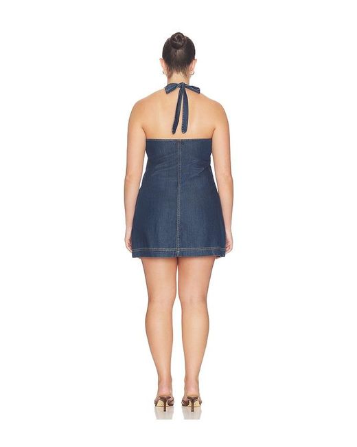 GOOD AMERICAN Blue Denim Halter Shift Dress