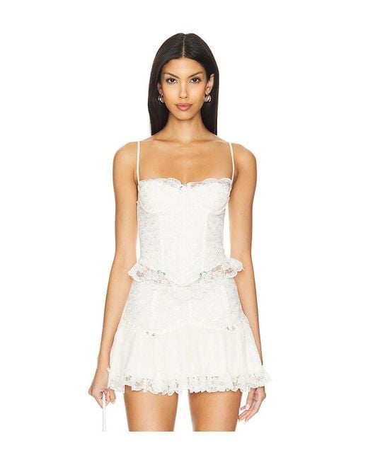 MAJORELLE White Ceila Bustier Top