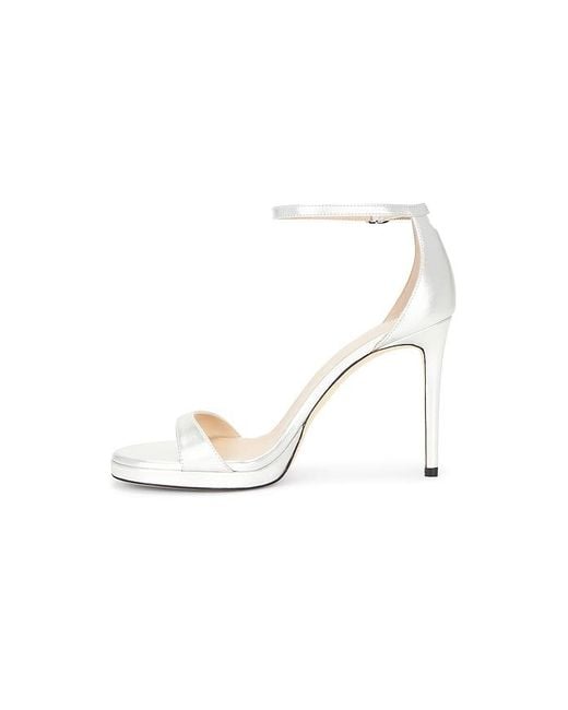 Stuart Weitzman White Nudist Platform Sandal