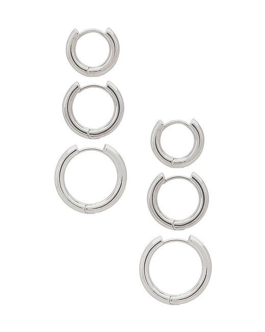 Shashi White Triples Hoop Set Of 3