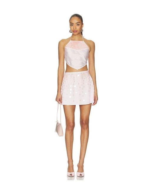 For Love & Lemons White Cosmo Mini Skirt