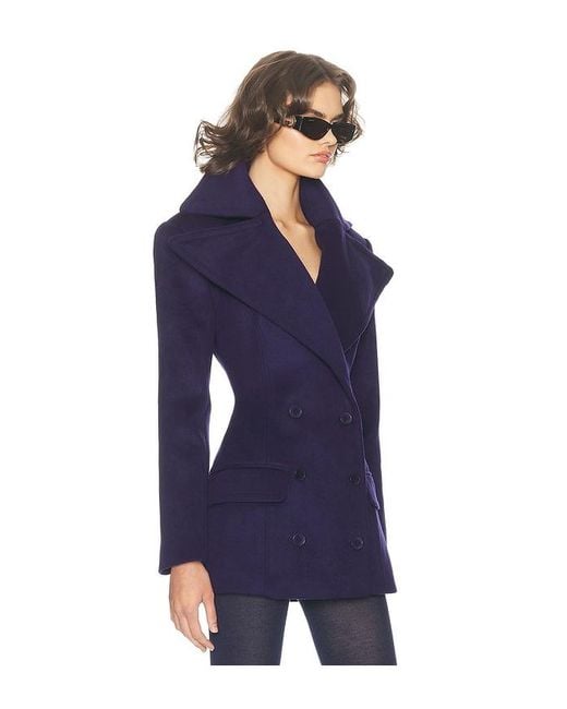Helsa Blue The Dramatic Collar Peacoat