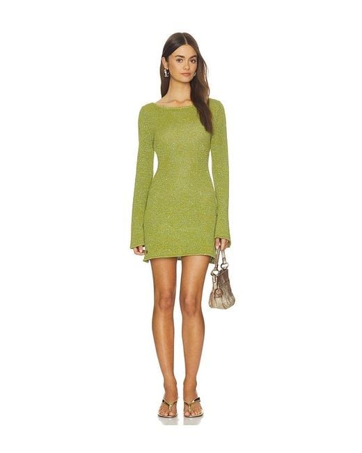 Asta Resort Green Maya Longsleeve Mini Dress