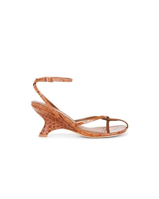 Jonathan Simkhai White Kelsey Embossed Leather Strappy Wedge