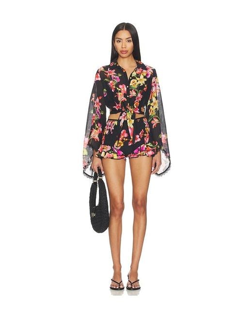 Charo Ruiz Red Lei Blouse
