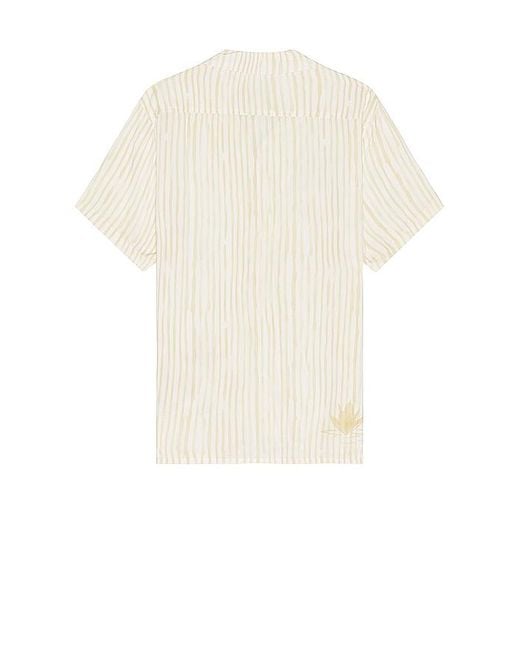 Rhythm Natural Lil Stripe Cuban Short Sleeve Shirt for men