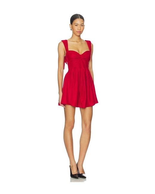For Love & Lemons Red August Mini Dress