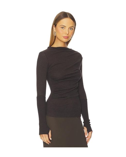 Enza Costa Black Cashmere Twist Top