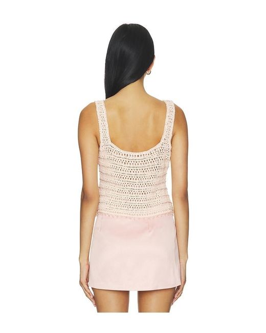 For Love & Lemons Pink Lulu Beaded Tank Top
