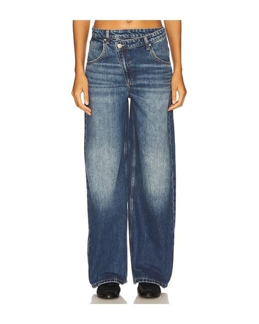 seventy + mochi Blue Cross Over Lia Wide Leg Jeans