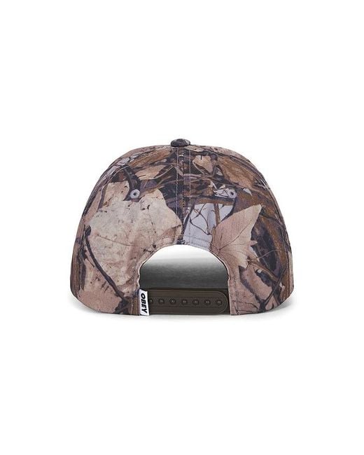 Obey Red Ranch 5 Panel Snapback Hat for men