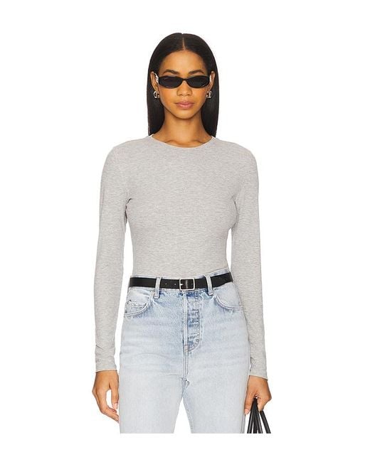 Anine Bing White Jo Long Sleeve Tee