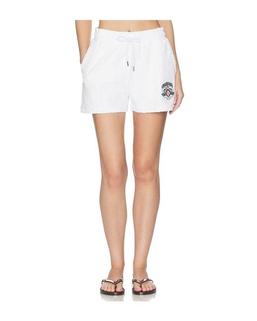 Casablanca White Waves Monogram Towelling Short