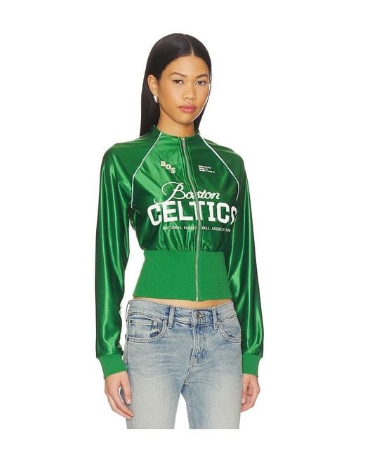 OFF SEASON Green Boston Celtics Cropped Track Jacket