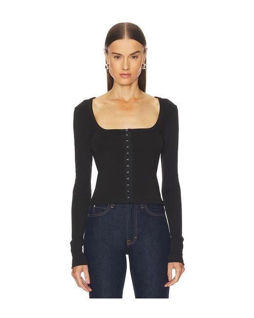 GRLFRND Black Hook & Eye Long Sleeve Tee