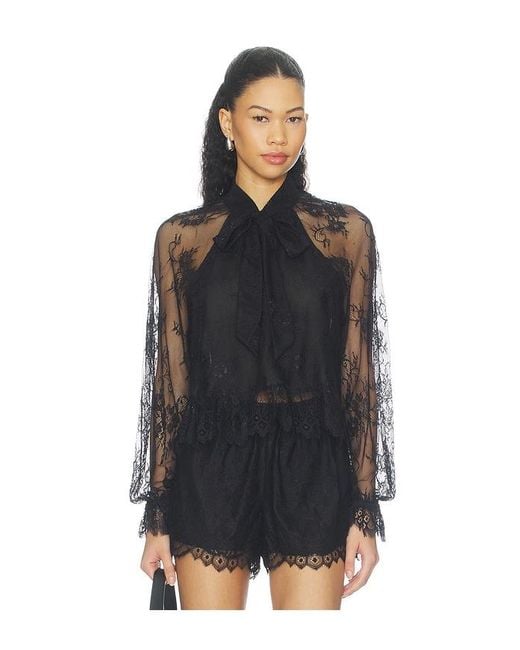 Cami NYC Black Tully Lace Blouse