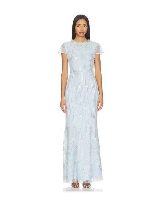 Elliatt White Anabelle Cap Sleeve Gown