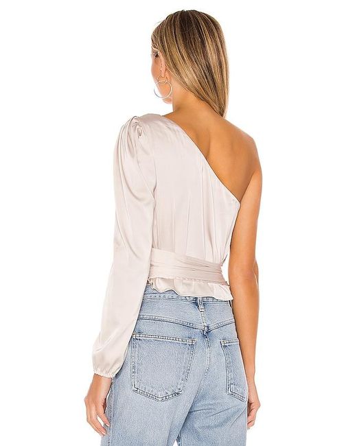 MORE TO COME White Scottie One Shoulder Top