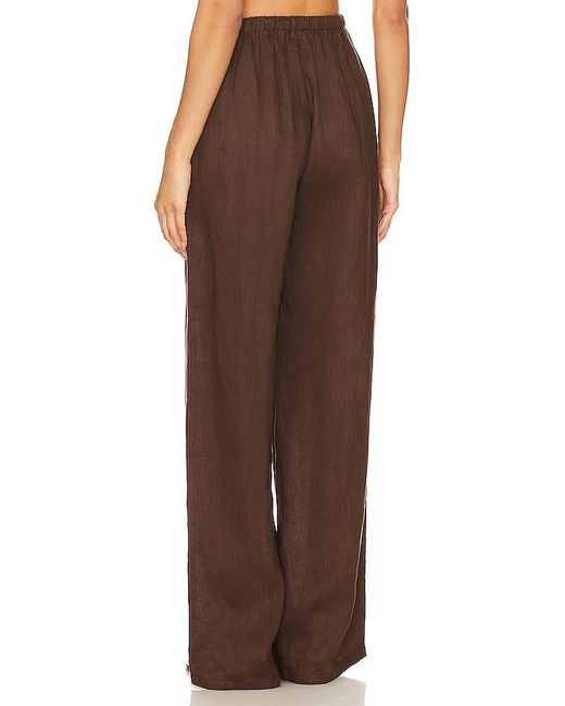 AEXAE Brown Linen Drawstring Trouser