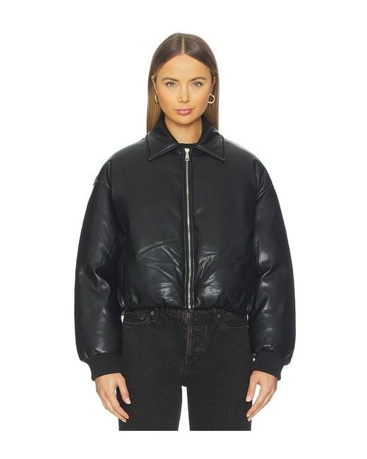 superdown Black Sanja Faux Leather Jacket