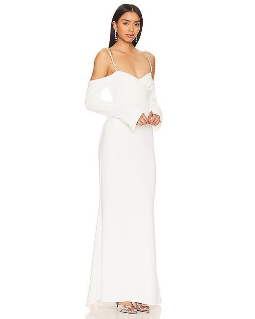Lovers + Friends White Dominique Off The Shoulder Gown
