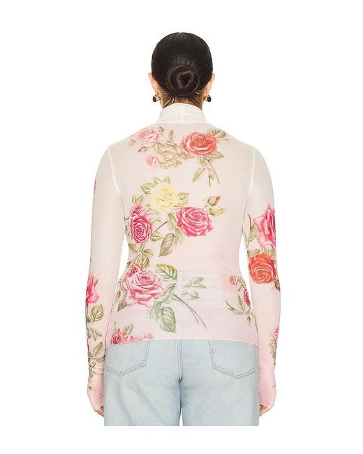 AFRM Blue Zadie Mesh Top