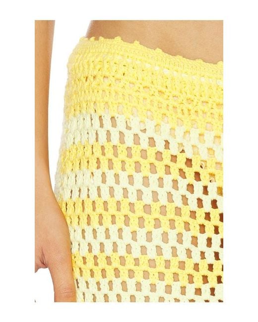Jonathan Simkhai Yellow Welles Crochet Midi Skirt