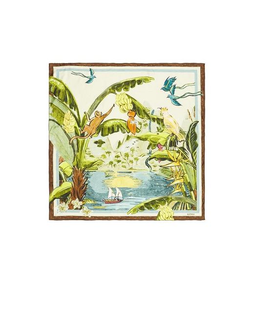 ALÉMAIS Green Toucan Tango Silk Scarf