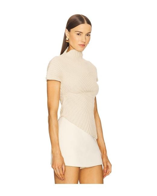Cult Gaia White Annemie Knit Top