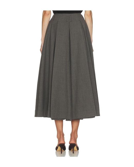 Helsa Gray Wool Blend Pleated Skirt