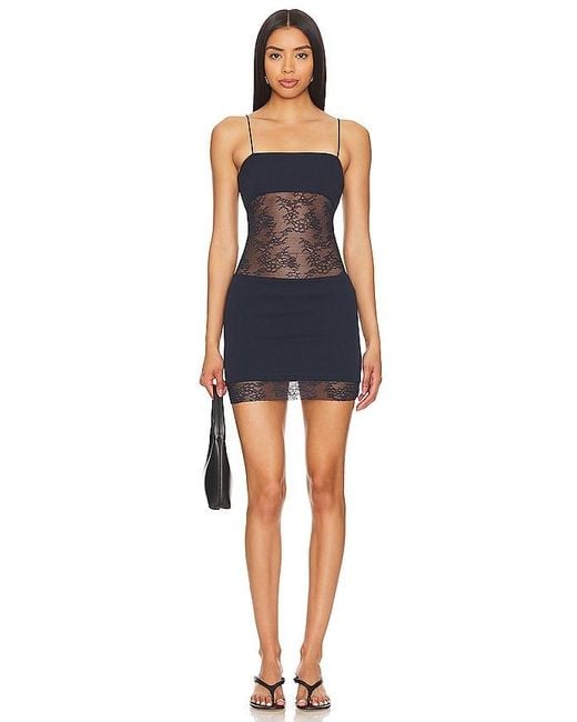 ROBE COURTE CATALYA en Navy superdown en coloris Blue