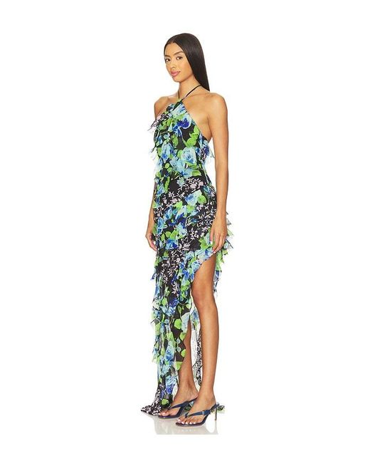 Elliatt Blue Briony Asymmetrical Maxi Dress