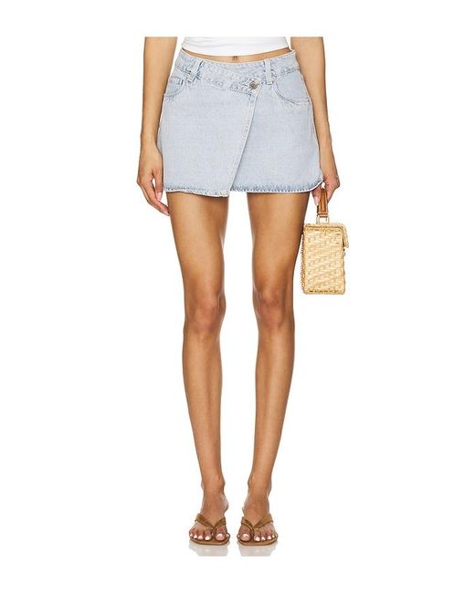 Blank NYC Blue Denim Wrap Skirt